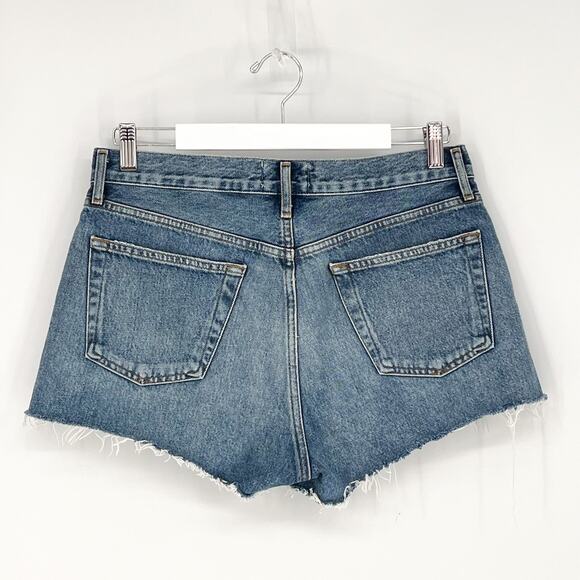 AGOLDE Parker Cutoff Denim Shorts Women’s Size 28 Lowkey Distressed Frayed Hem - Picture 5 of 5